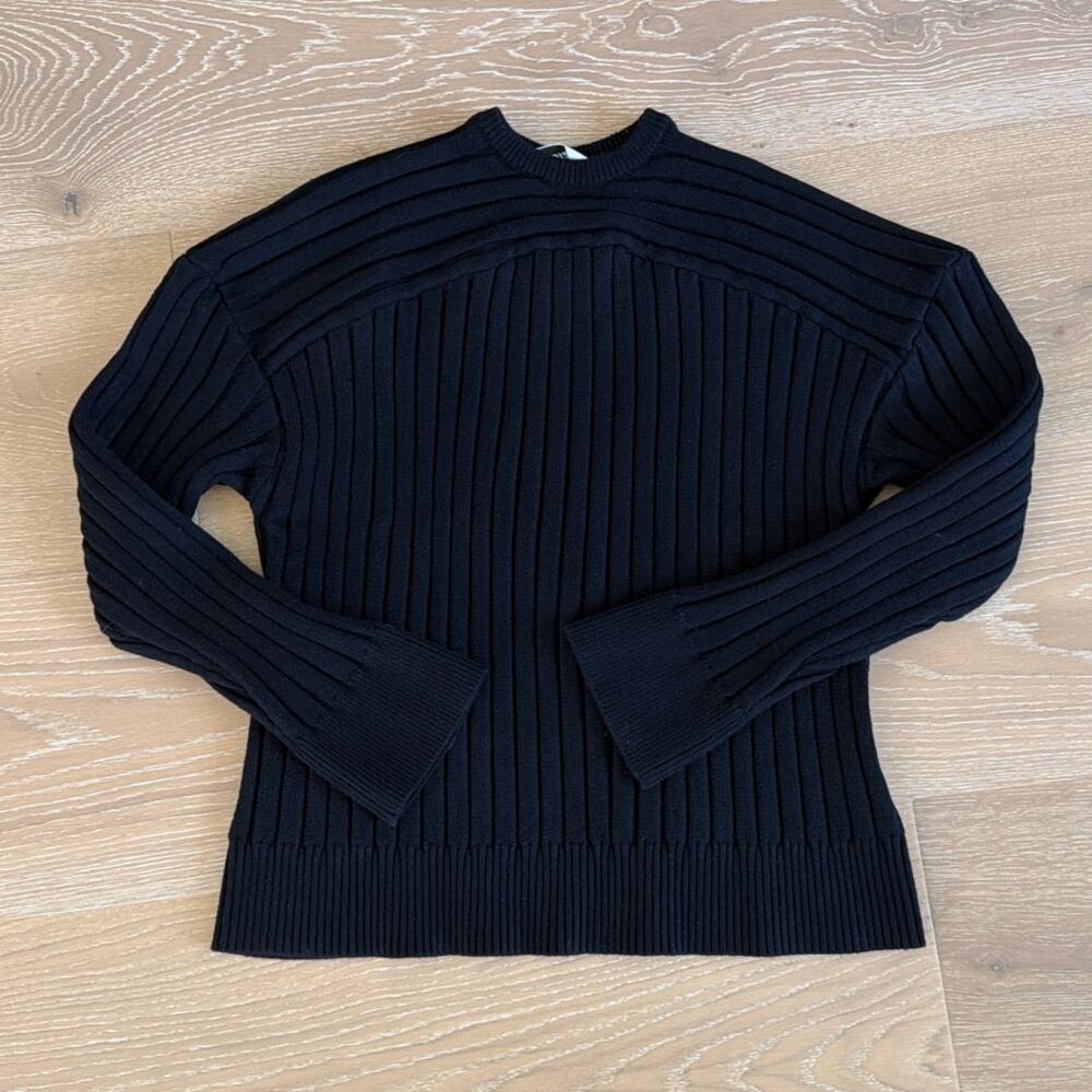Guizio Rib Knit Sweater Cleon Size XS Black